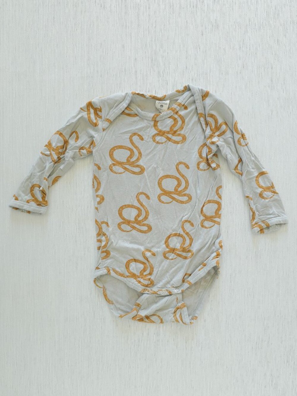 Kate Quinn Wheat Snake Long Sleeve Lapneck Bodysuit 12-18 Months